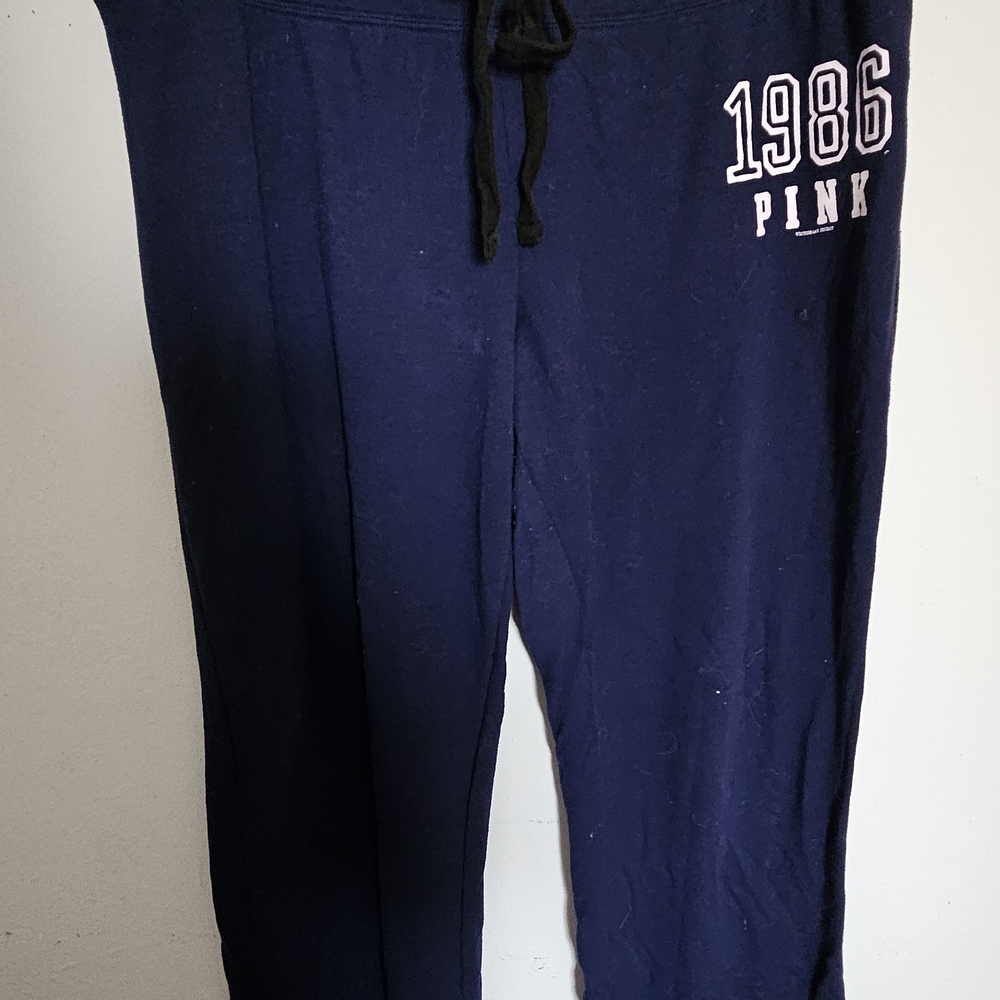 Victoria's Secret Navy Blue 'LOVE PINK' Flare Lounge Pants